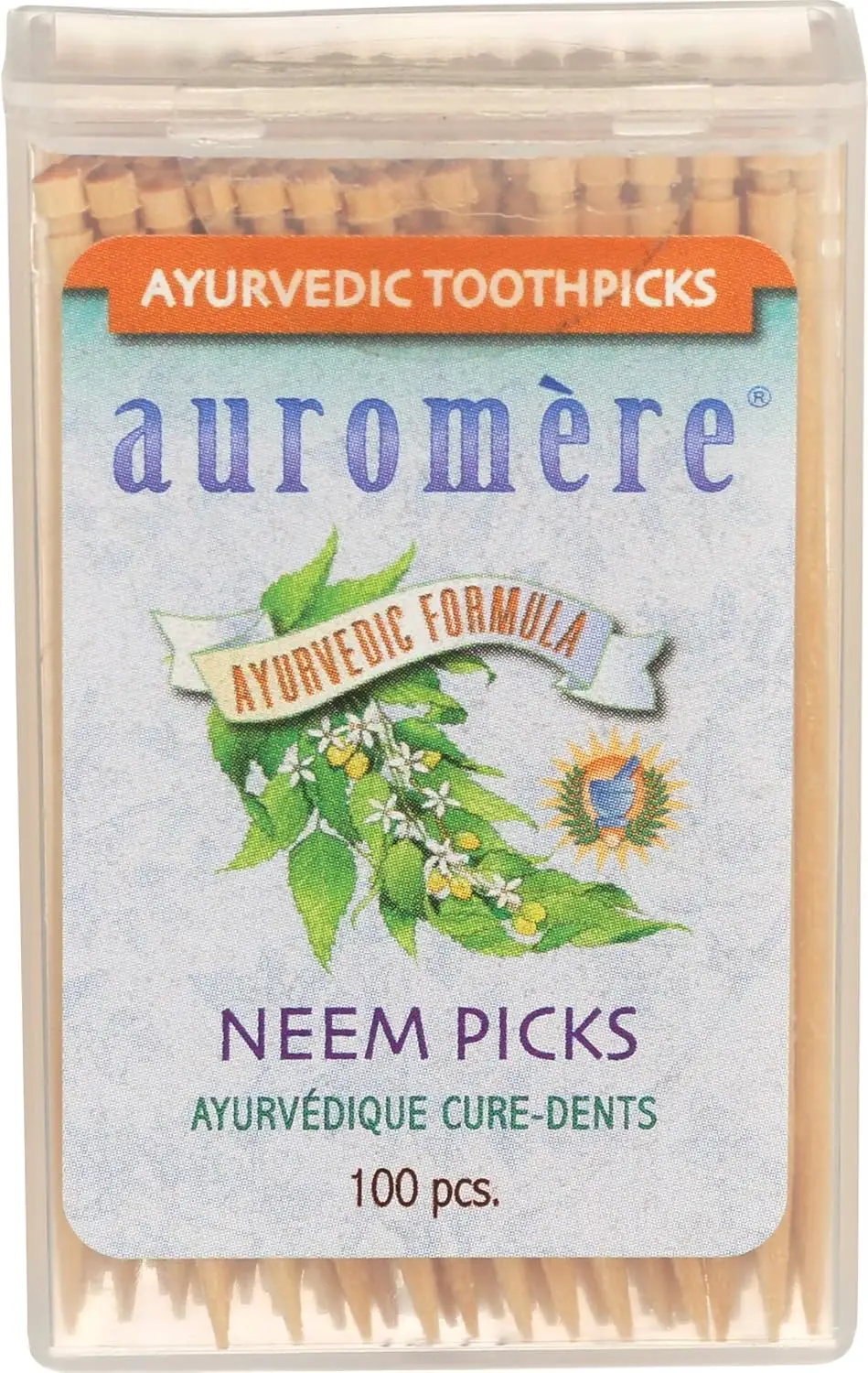 

Ayurvedic Neem Toothpicks - Vegan, Natural, Non GMO, Made from Birchwood (100 Count), 2 Pack