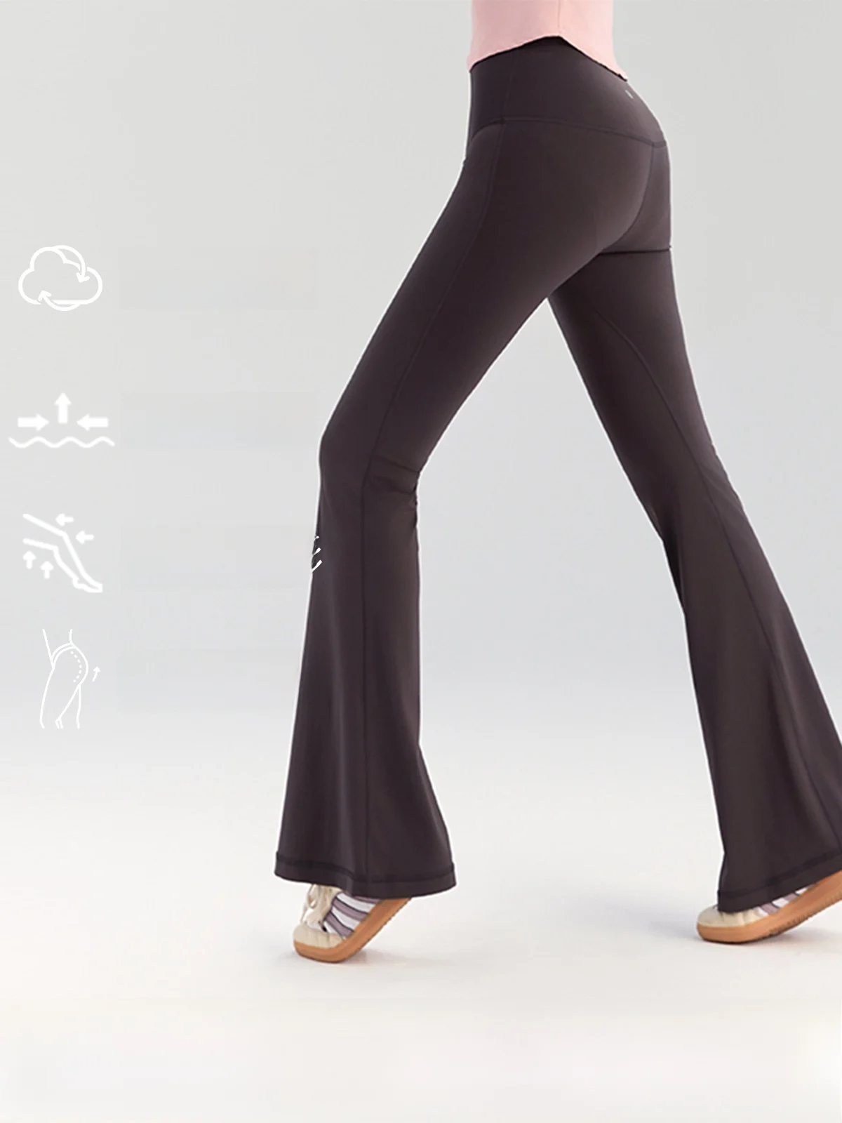 

Женские брюки для йоги с высокой талией, облегающие, с эффектом подтяжки ягодиц, для пилатеса, длинные, из нейлона и спандекса, микро-клеш, струящиеся