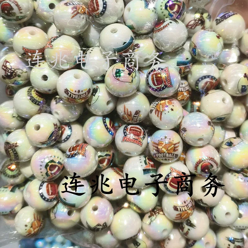 5pcs cartoon anime acrylic beads white background printed beads for diy jewelry making bracelets materials