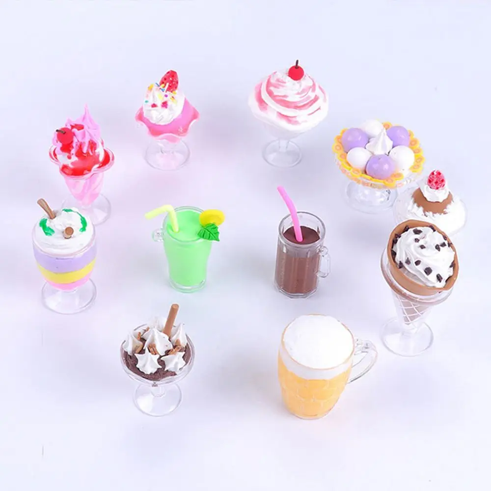 17 ชิ้น/เซ็ต Miniatures แผ่นตุ๊กตา DIY ของเล่นบนโต๊ะอาหารตกแต่งถ้วยมินิจาน