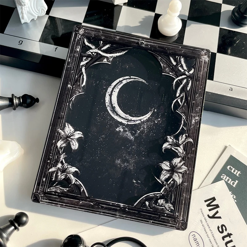 واقي حافظة بطاقات صغيرة، حافظة بطاقات ليلية على شكل قمر أسود جمالي على الطراز القوطي، حافظة بطاقات محمولة للصور القابلة للجمع #5