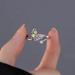 925 Sterling Silver Butterfly Open ​Rings For Women Wedding Luxury Quality Jewelry Accessories Wholesale