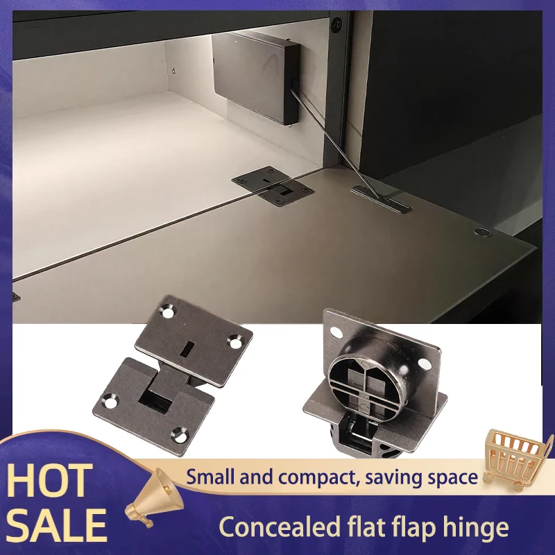

Invisible Flip Down Door Hinge 90 Degree Opening With Square Base For Wall Mounted Cabinet Installation