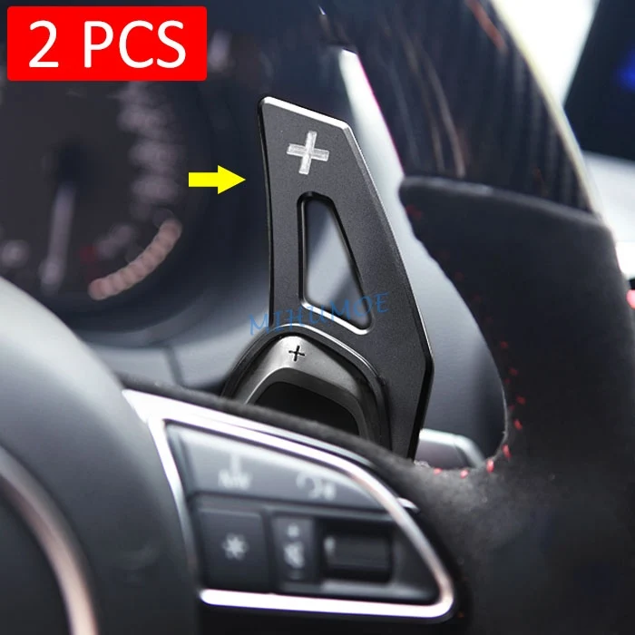 

For Audi RS3 RS4 RS5 RS6 RS7 RS Q3 Aluminum Interior Steering Wheel Paddle Shifter Extension Accessories Black