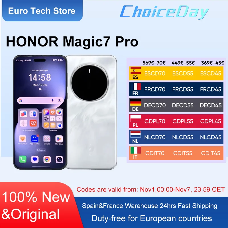 2025 NOUVEAU HONOR Magic7 Pro 5G Smartphone Snapdragon 8 Elite 6.8 ''120Hz LTPO Écran 100W Charge Version mondiale HONOR Magic 7 Pro 2025 NOUVEAU HONOR Magic7 Pro 5G Smartphone Snapdragon 8 Elite 6.8 ''120Hz LTPO Écran 100W Charge Version mondiale HONOR Magic 7 Pro