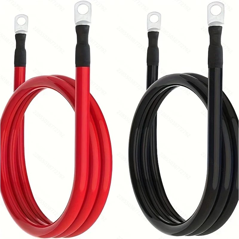 Conjunto de fio do inversor de potência 2PCS 4AWG: fio No.4 de 12/20/40 polegadas com terminais de cobre estanhado SC35-10. Adequado para RV, auto, sola