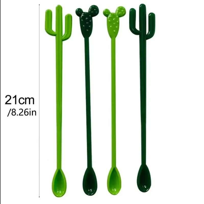 عصا تقليب بلاستيكية لصبار الحليب والشاي والعصائر والقهوة ، ملعقة تقليب بمقبض طويل ، عصا تقليب كوتيل إبداعية ممتعة ، 6 صحن #2
