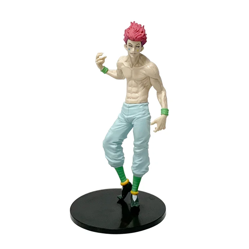 En stock Hisoka Figura coleccionable de PVC de pie: regalo de cumpleaños y abanico para niños, decoración de escritorio
