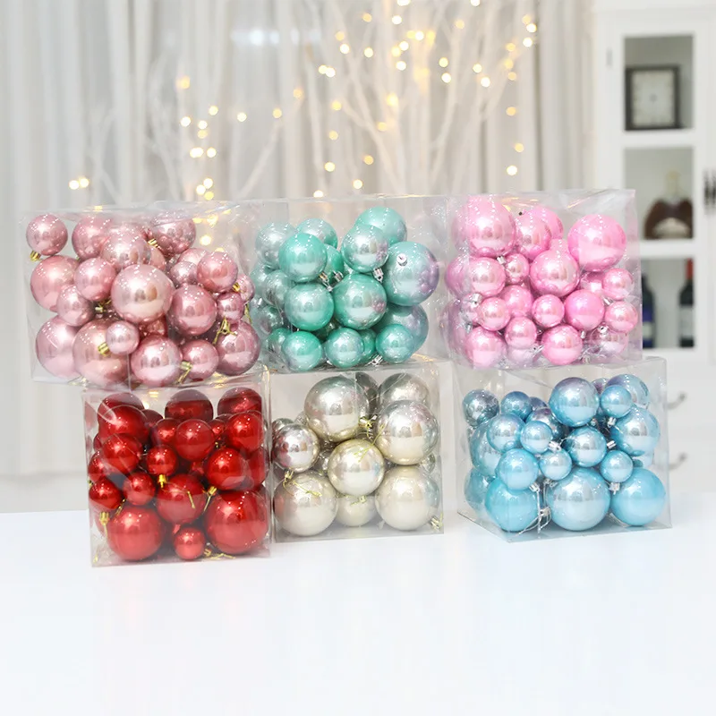 New Christmas Tree Hanging Ornaments Window Decorations Christmas Dress Up 37pcs Beaded Balls Christmas Tree Decorations