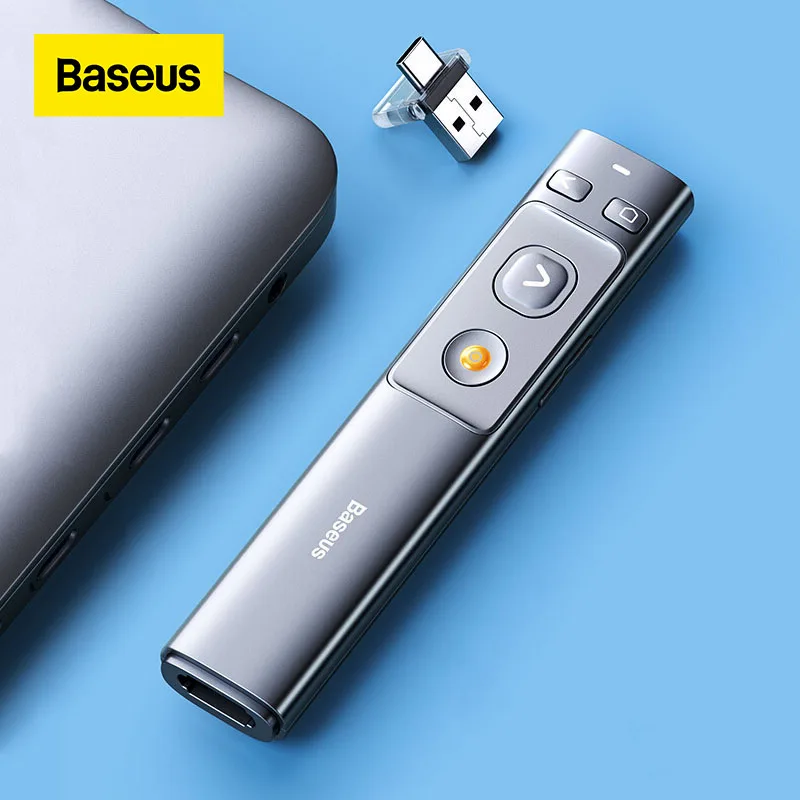 Baseus Presenter Wireless Pointer Flip pen Universal  Remote Controller for Mac Win Projector Powerpoint Presenter Presentation