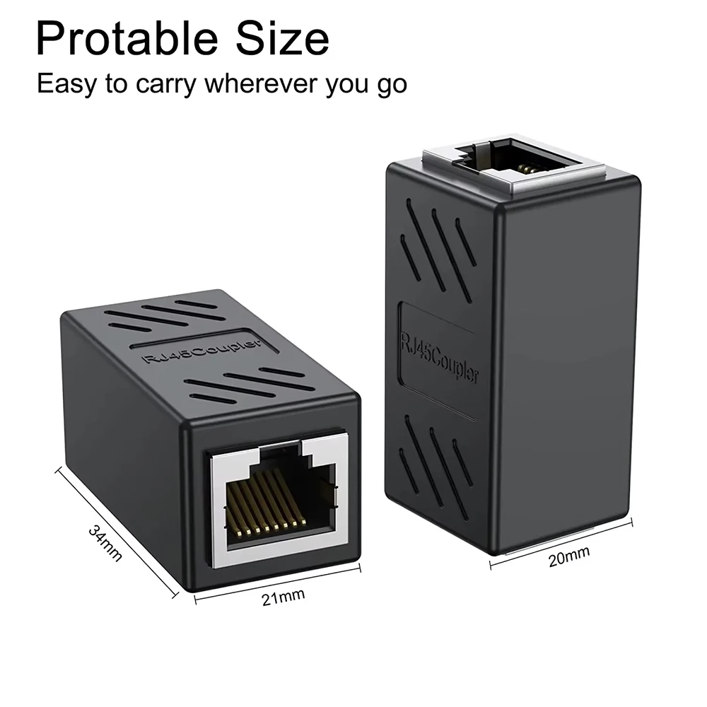 RJ45 Coupler Ethernet Cable Coupler RJ45 LAN Connector Cat7 Cat6 Cat5e Ethernet Line Extender Adapter Connector Female to Female