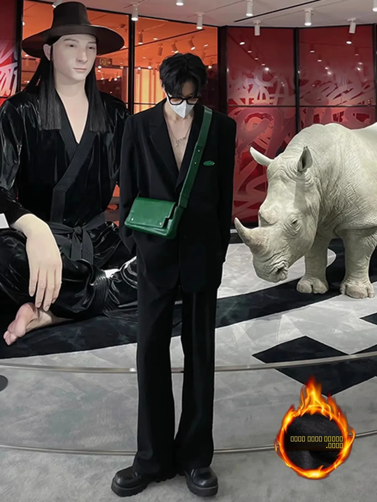 

Bla Casual Men's Autumn Winter Fce Lined Long Pants American Trendy Brand Drapey Slim Fit Trousers Warmth High End Feeling