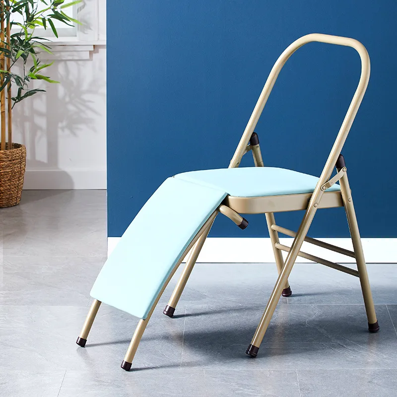 

Bold and thickened yoga folding chair Iyengar chair yoga with waist support auxiliary stool