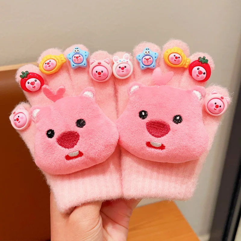 قطعة واحدة لقفازات كورومي المريحة، قفازات شتوية لطيفة مقاومة للبرد ودافئة #6