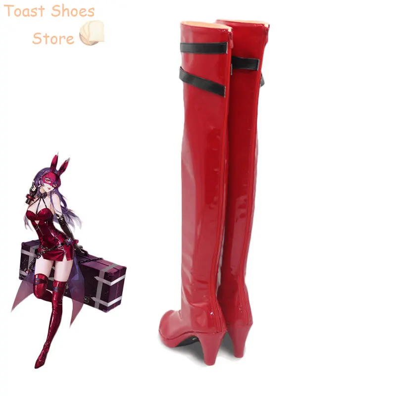 Game Path to Nowhere Pricilla Cosplay Shoes High Heel PU Leather Shoes Halloween Carnival Boots Cosplay Prop Costume Prop