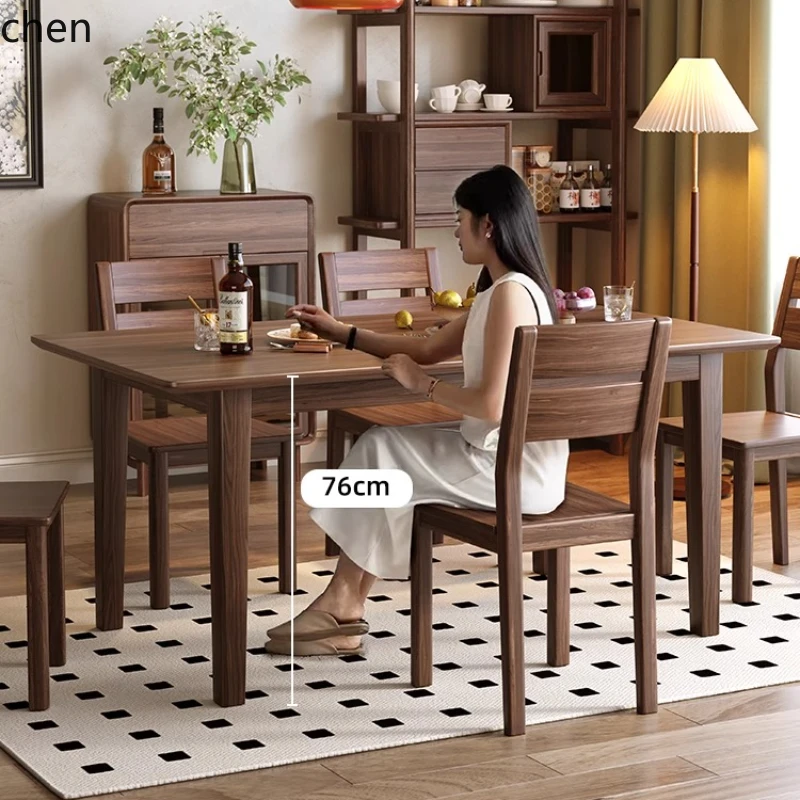 dining table all solid wood rectangular eating  tea table dining  integrated