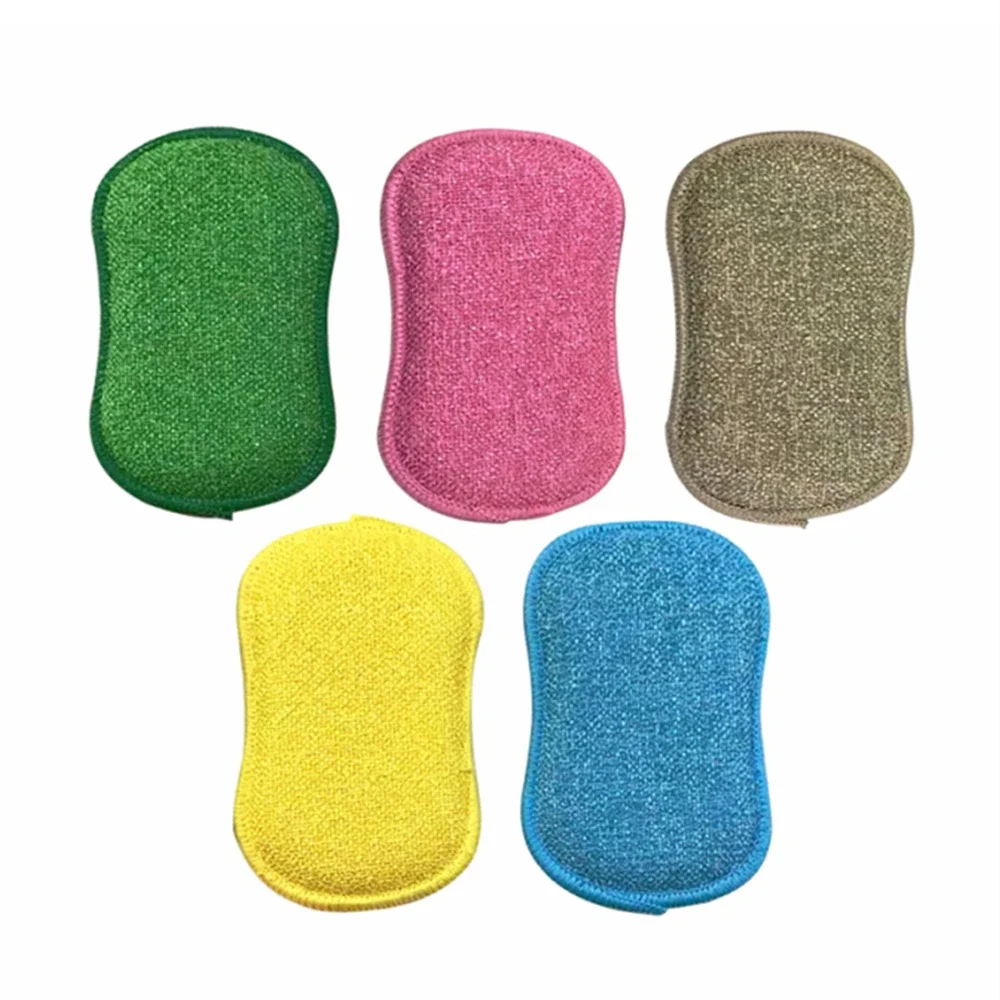 5/10pcs Double Sided Kitchen Cleaning Sponge Scrubber Sponges for Dishwashing Scouring Pad Dish Cloth Kitchen Cleaning Tools