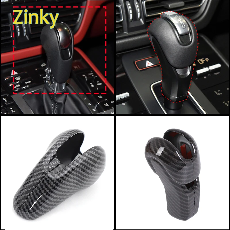 

Carbon Fiber Car Central Control Gear Head Gear Shift Head Cover Trim for Porsche MACAN 718 911 Panamera Cayman Boxster 2009-25