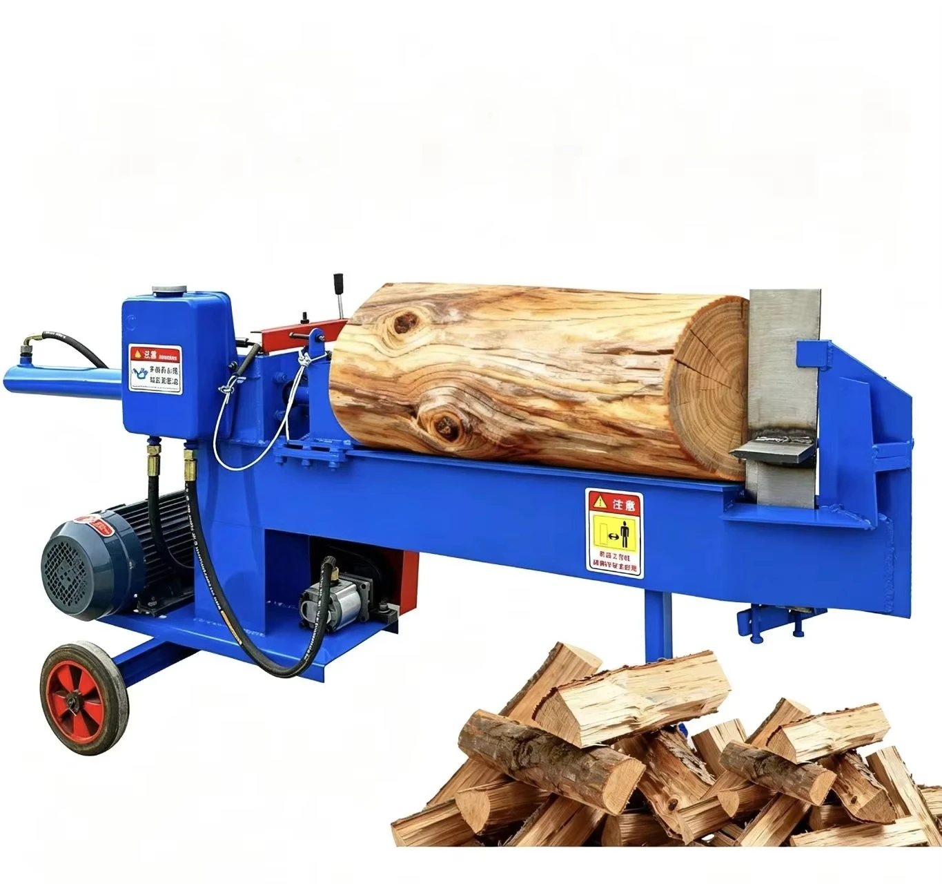 Heavy‑Duty Firewood Cutter Log Splitter Electric Horizontal Low‑Maintenance Timber Splitter for Home Courtyard Farm Work