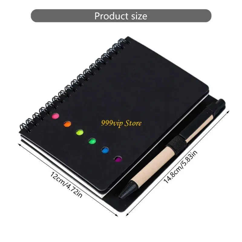 C90C 3PCSスティッキーノート付き小さな裏地のノートブックページマーカーインデックスタブ