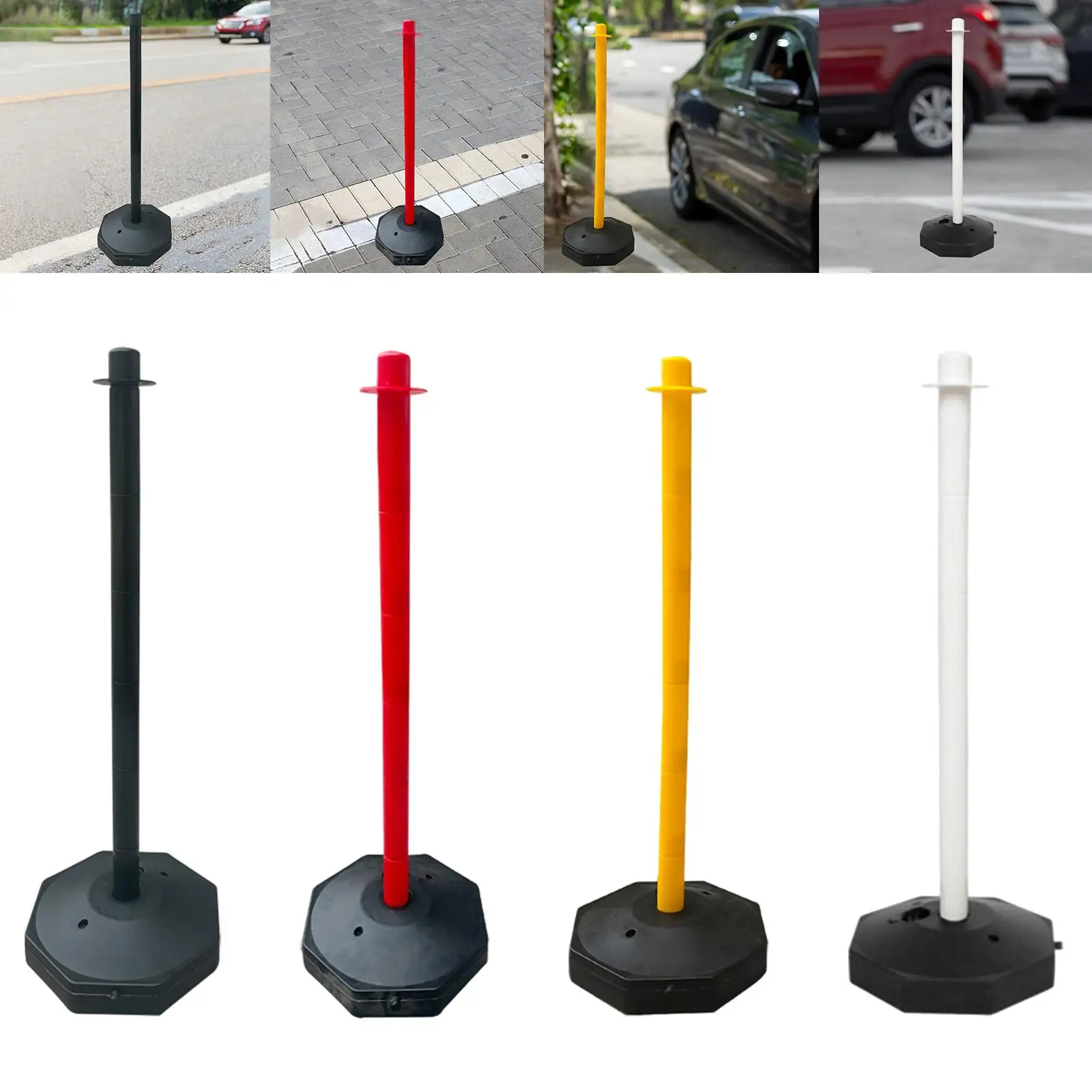 

33inch Traffic Post Cone Parking Post Caution Barrier Post Versatile Street Pole Water Fillable Crowd Control Parking Barrier