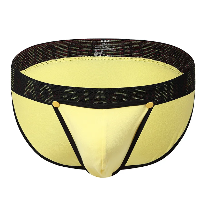 Men Sexy Underwear With Buckle Pouch Bulge Underpants Male High Fork Panties Thin Breathable Briefs High Elastic Bikini Slip