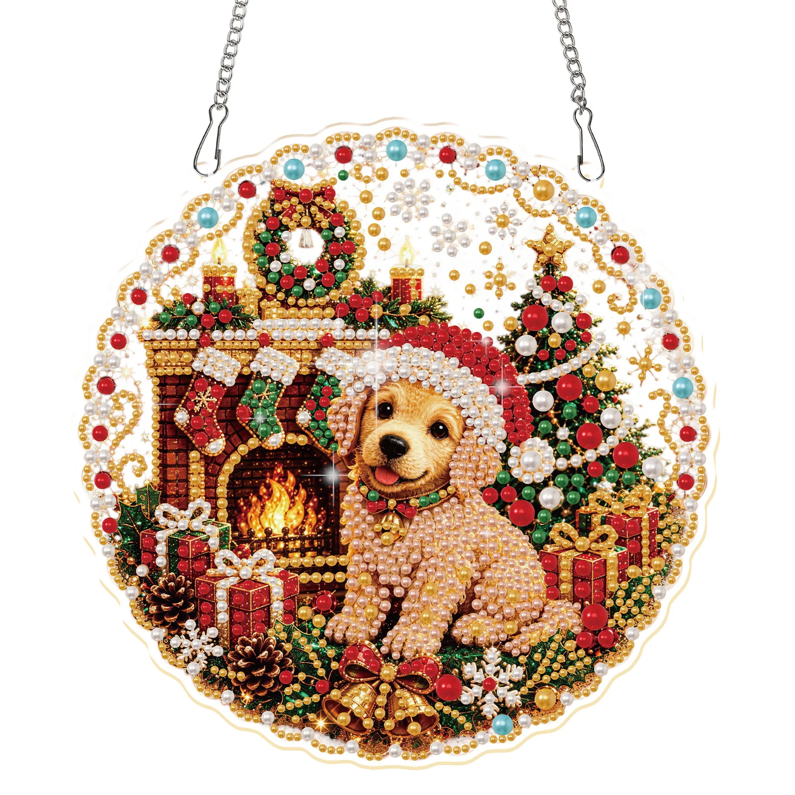 Art Craft For Christmas - Christmas Pearl Diamond Painting Pendant Kit,Christmas