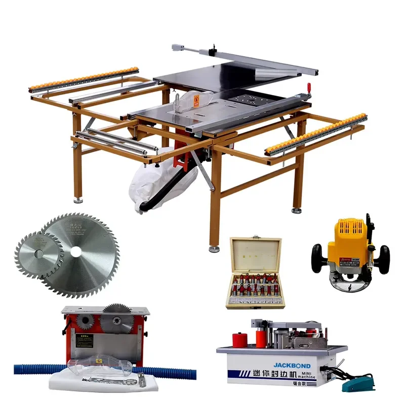 Double Blade Sliding MDF Rip Saw Machine Horizontal Woodworking Tool for Timber Construction Carpenter Wood Cutting Saw 4 in