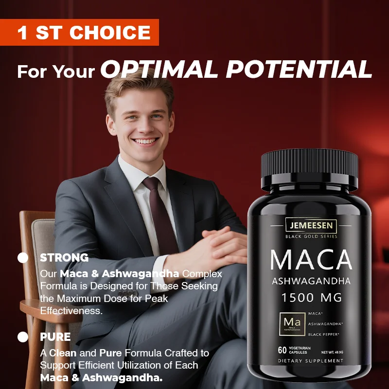 อาหารเสริมชายออร์แกนิกธรรมชาติพร้อมมาคาดํา,Ashwagandha1500Mg,อาหารเสริมเพื่อสุขภาพ,พลังงานและความอดทน