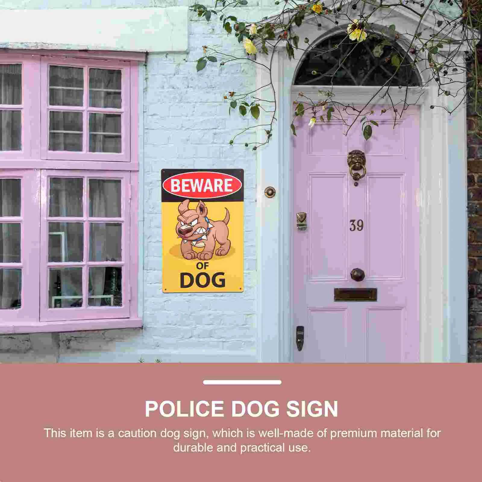 Warning Sign Emblems Garden Decor Dog Caution Board Decorate The Courtyard Painting Vintage Decorative Iron Beware of