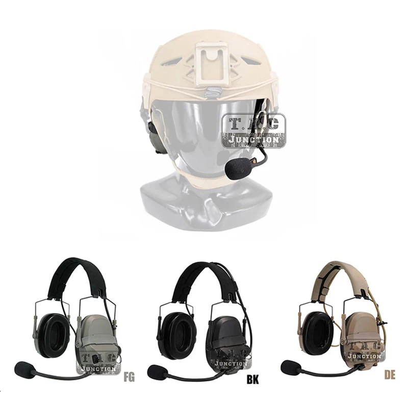 AMP fcs-Tactical Communication Headset + V60 PTT Set Upgraded Multi-Mode Pickup Noise Reduction Headset + Connector + 6PIN Cable