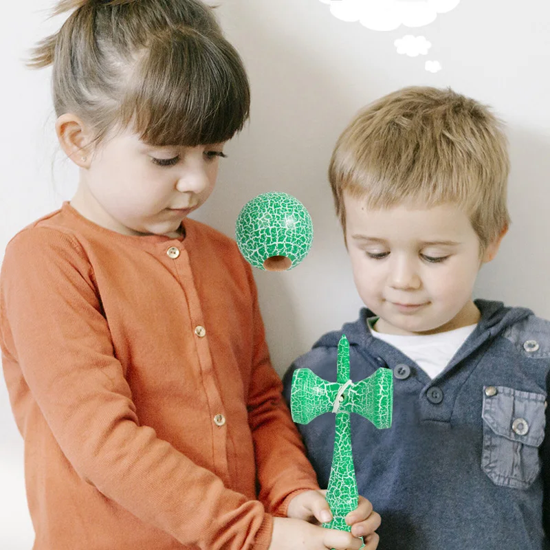 الكراك رسمت Kendama لعبة كرات اللياقة البدنية في الهواء الطلق تدريب التنسيق بين العين واليد للأطفال البالغين في الهواء الطلق متعة شعوذة كرة رياضية #5