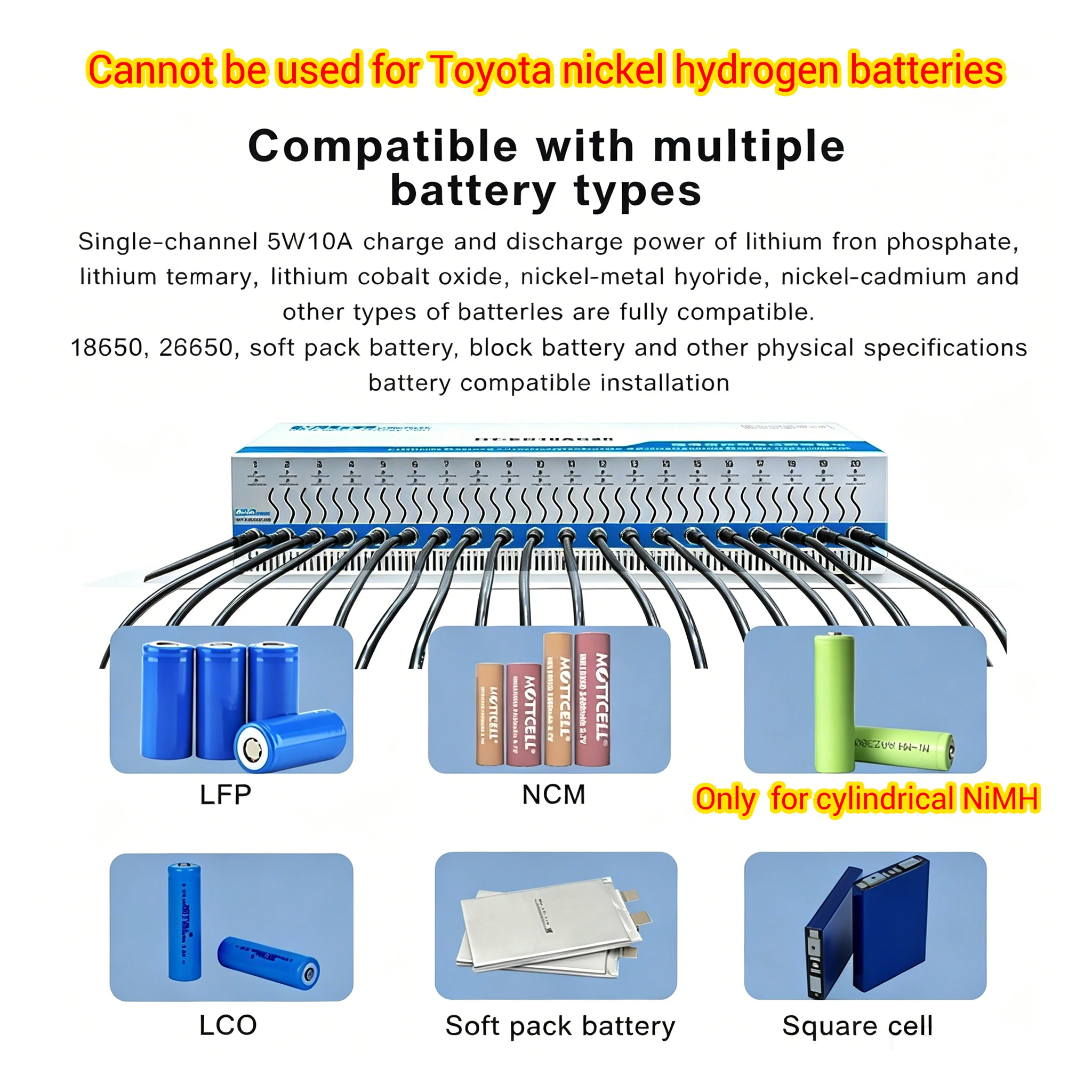 20 Channels Heltec Capacity tester 18650 LiFePO4  Lithium Battery  Equalization Repair Instrument 5V10A Cell Capacity Tester Full Isolation CC/CV/CP/CR Charge Discharge Cycle Battery Pack Maintenance Refurbish Factory Matching Analyzer PC Software Control