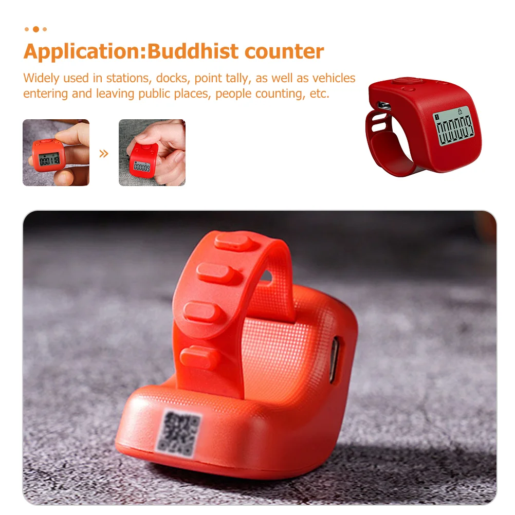 Digital Tasbih Tally Clicker Chanting Counter Electronic Rechargeable with Ring Finger