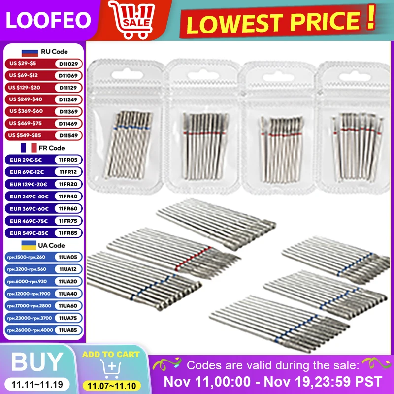 10 stücke Diamant Fräser Für Maniküre Nagel Bohrer Set Zubehör Pediküre Elektrische Maschine Nagel Bit Fliegen Gel Entferner werkzeug