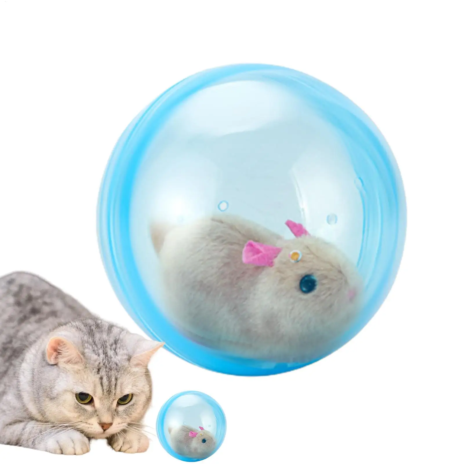 Rolling Hamster-Active Ball Electric Rabbit-Hamster Rolling Ball Transparent Plastic Small Pets Exercise Toy Cat Chasing Ball