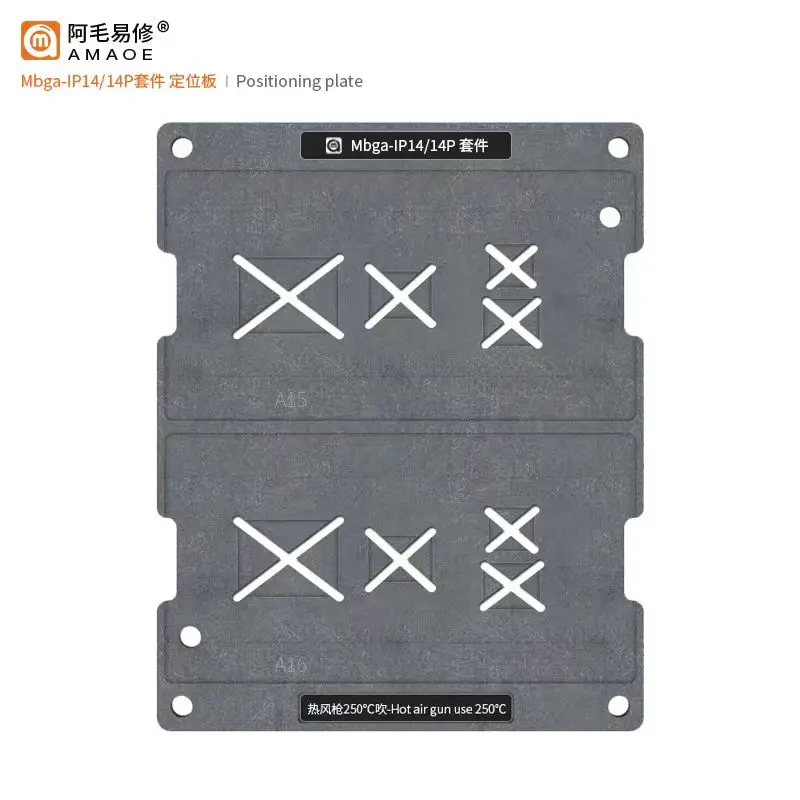 Amaoe 26 IN 1 BGA Reballing Stencil Mbga-IP Set For iPhone 7-15 Pro Max Nand WIFI Baseband Chip IC Tin Repair Steel Mesh