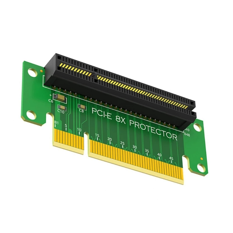 Tarjeta adaptadora elevadores PCIE 8X 90 grados, tarjeta adaptadora elevadores en ángulo recto PCIE 90 grados para