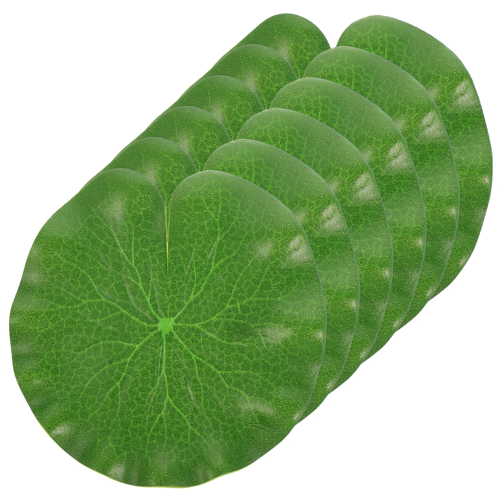 

6Pcs PU Artificial Lotus Leaves Floating Simulation Pond Fish Tank Decoration Realistic Green Aquarium Foliage