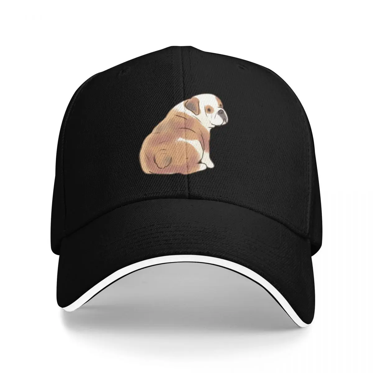 

English Bulldog art Baseball Cap Luxury Brand Mountaineering Uv Protection Solar Hat Men's Caps Women's