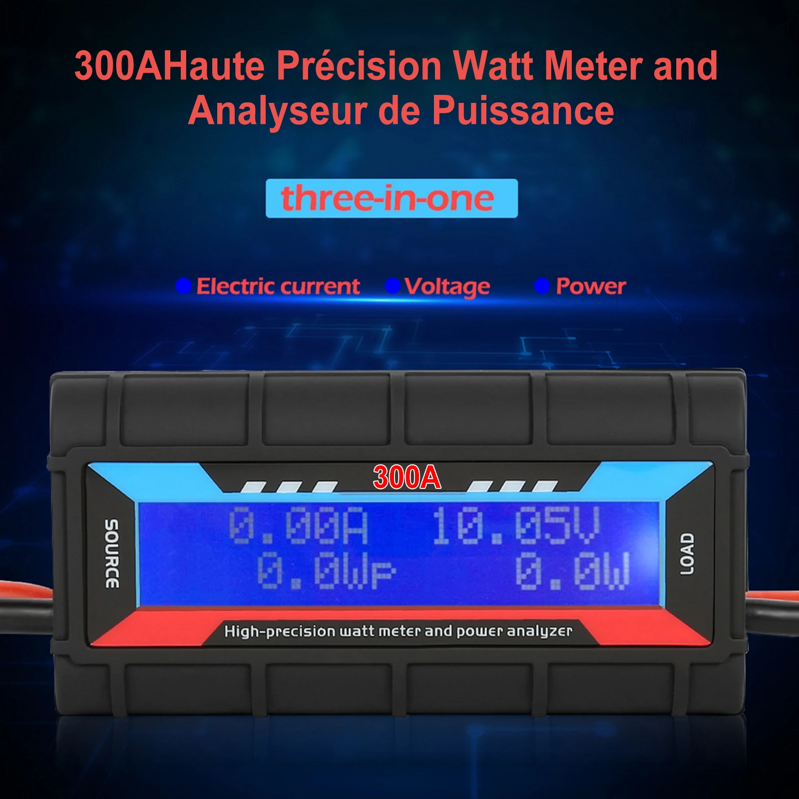 300A Watt Meter RC High Precision Power Analyzer Power Current Power Analyzer Watt Meter with Backlight LCD Display Power Analyz