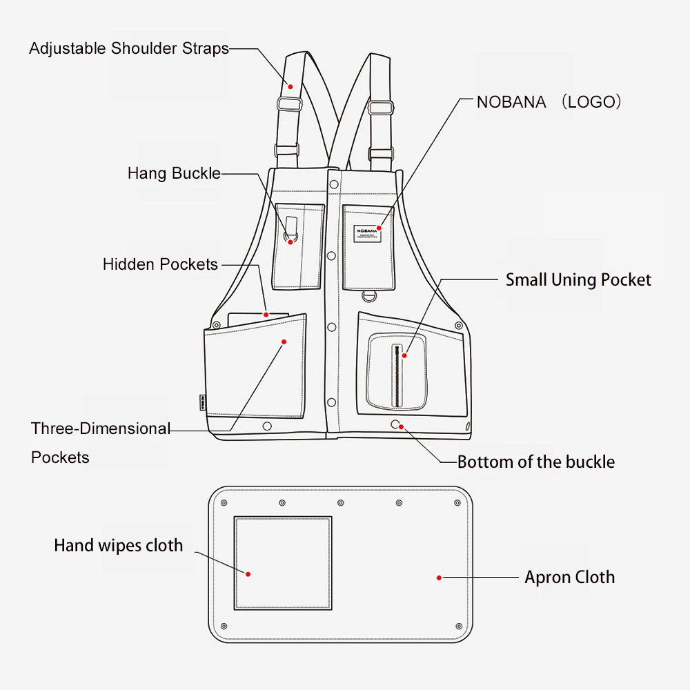 男性と女性のための多機能屋外バーベキュー作業エプロン、コート機器、耐久性のあるツールポケット、キャンプ、釣り、レジャー