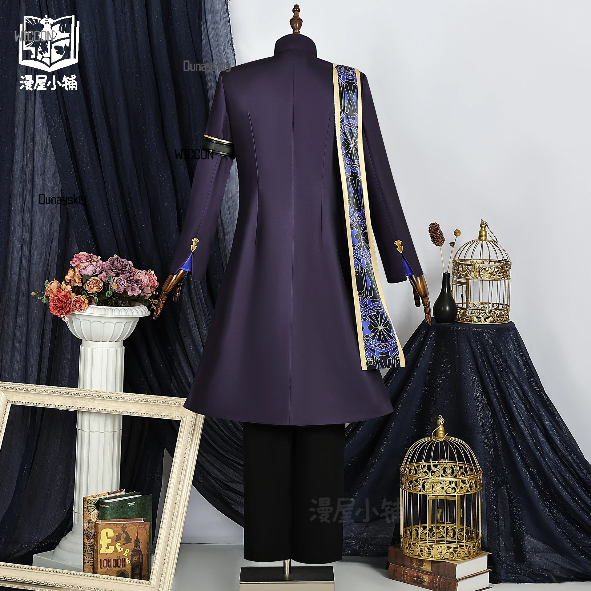 @ # $% Genshin Impact Cyno COS @ # $%^&* Набор Полночный карнавальный наряд Парик Аниме Игровой персонаж Хэллоуин Готовый