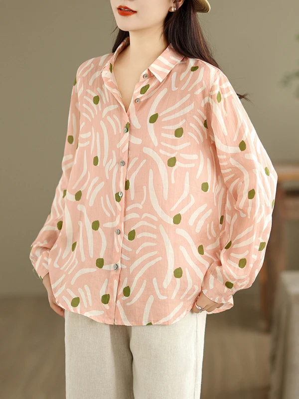 

Длинный открытый кардиган с принтом Ele, легкий квадратный воротник Fre Air Loose irt, женская мода, весна-осень, хлопок