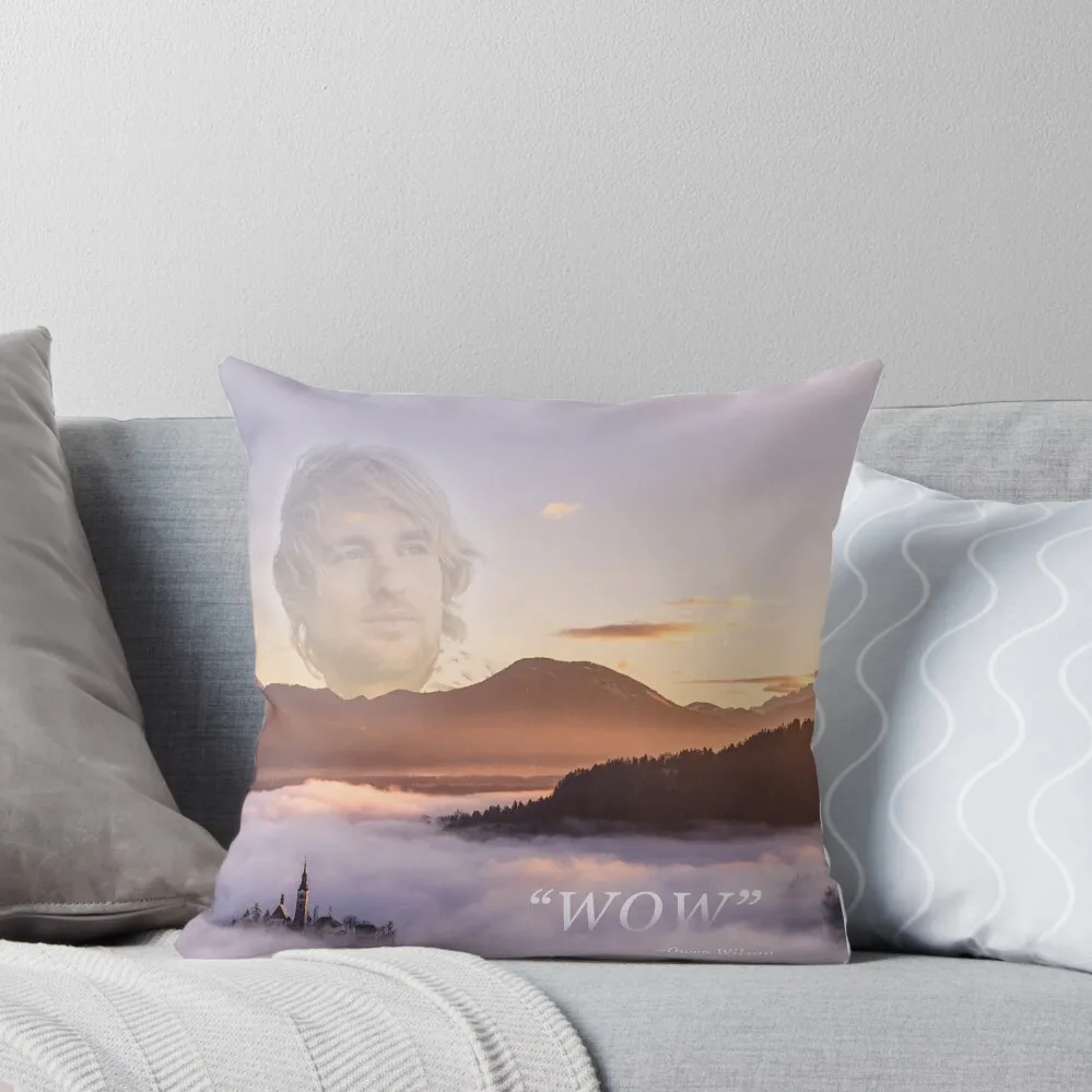 WOW - Owen Wilson Throw Pillow christmas supplies Cushion Cover Anime pillow