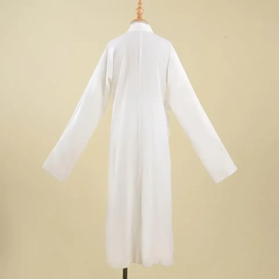 Song Hanfu Inner Wear Robe Dress Sleepwear Gown White Ming Dynasty Costume China Ancient Style Men Women Dance Wear Lady Fairy