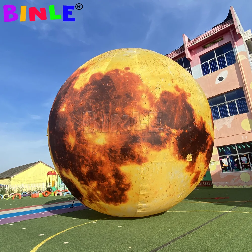 High Definition 3meters Air Blown Giant Inflatable Moon Ball With Led Light Outdoor Decorations Inflatable RGB LED Moon Balloons