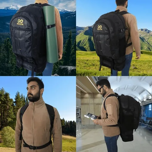 Mochila impermeable de 90 litros con compartimentos múltiples para Camper, mochila de viaje con compartimento para portátil