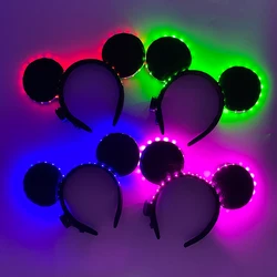 1/2pcs LED Glowing Neon Mouse Ears Headband Girls Festival Headbands Mickey Hairband Children Birthday Party Hair Accessories
