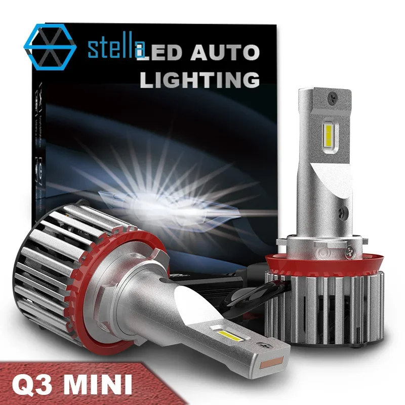 Stella 2pcs  Mini Car Headlights canbus  H4 LED H1/H7/H11/9005/9006/9012 car Styling Automobiles Fog Lamps Small size 6000K 60W